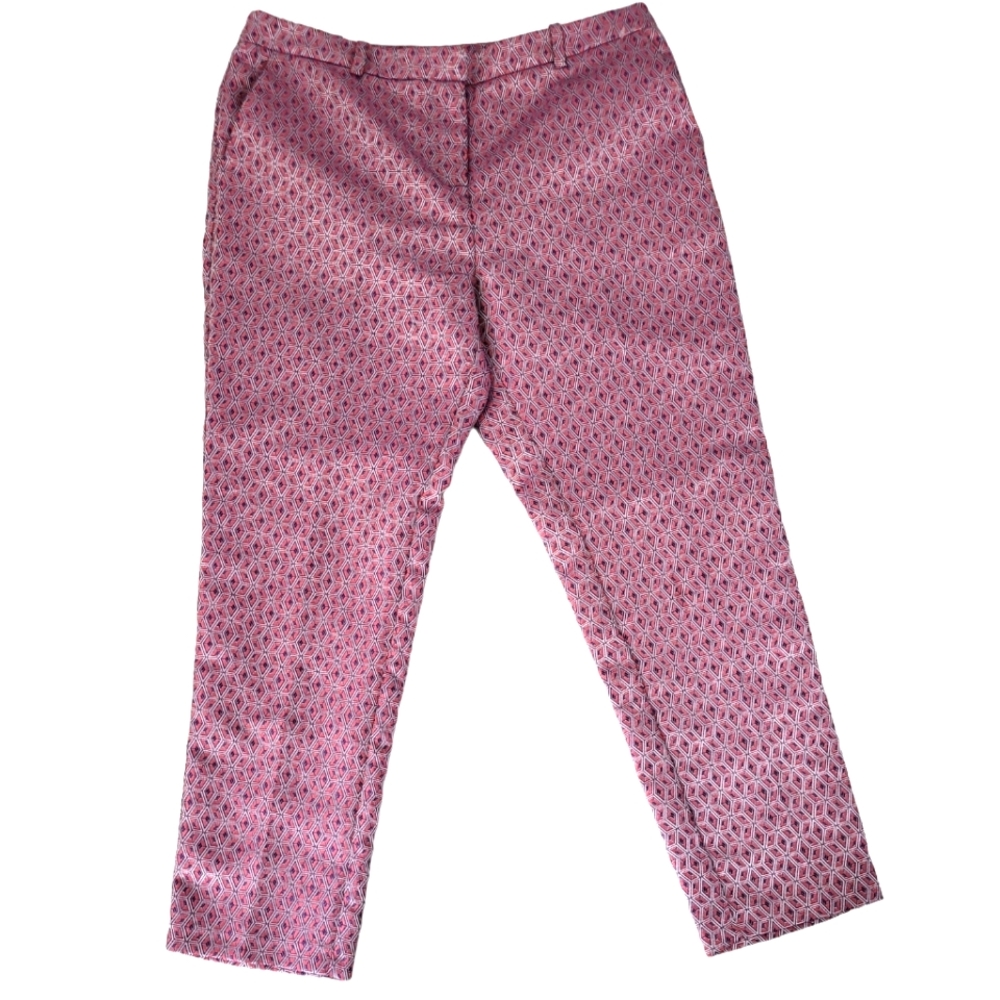 Womens multicolored Geometric top shop ankle pants / Capris size 8 With Shine